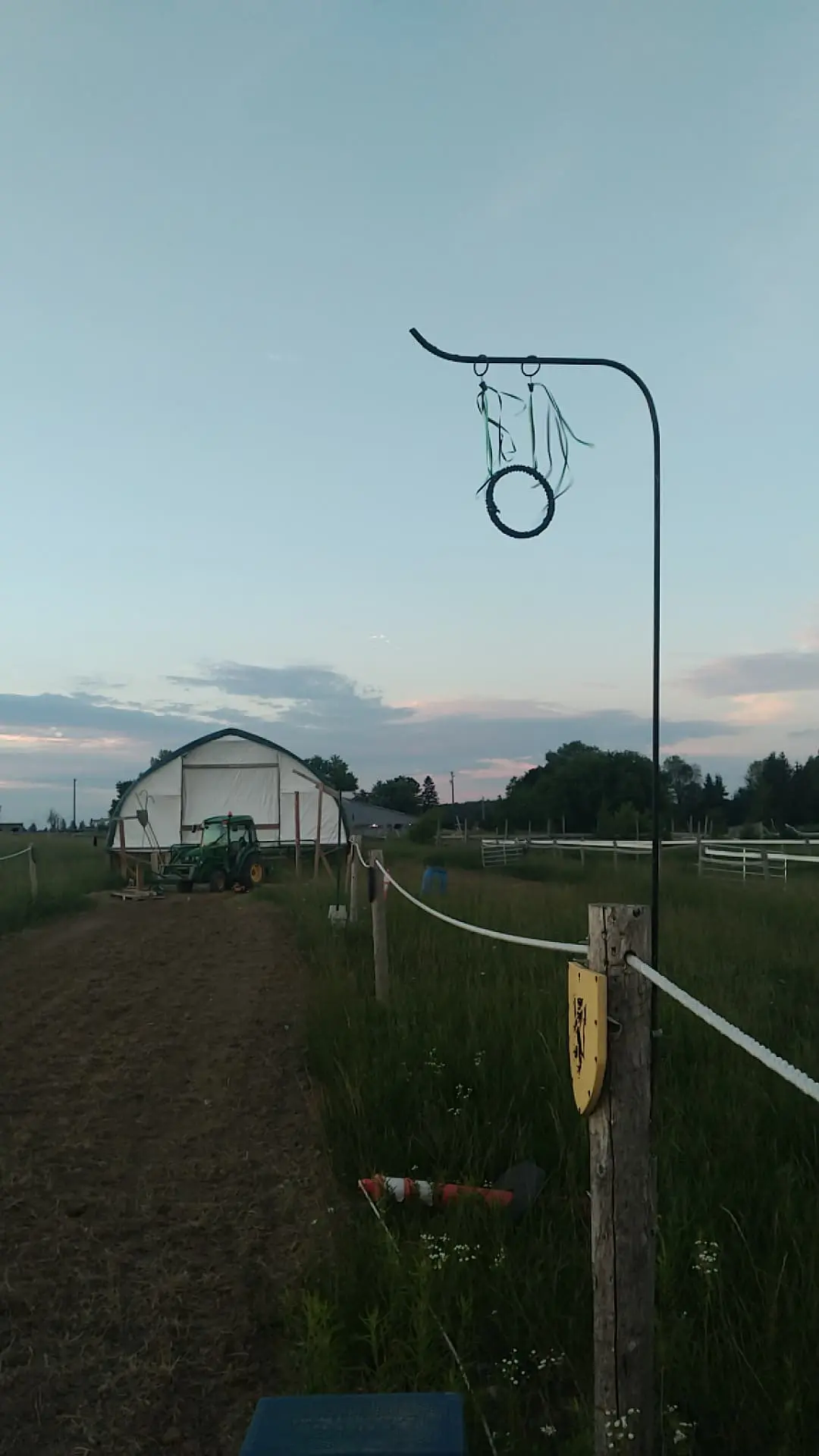 Rings hanging from the stand